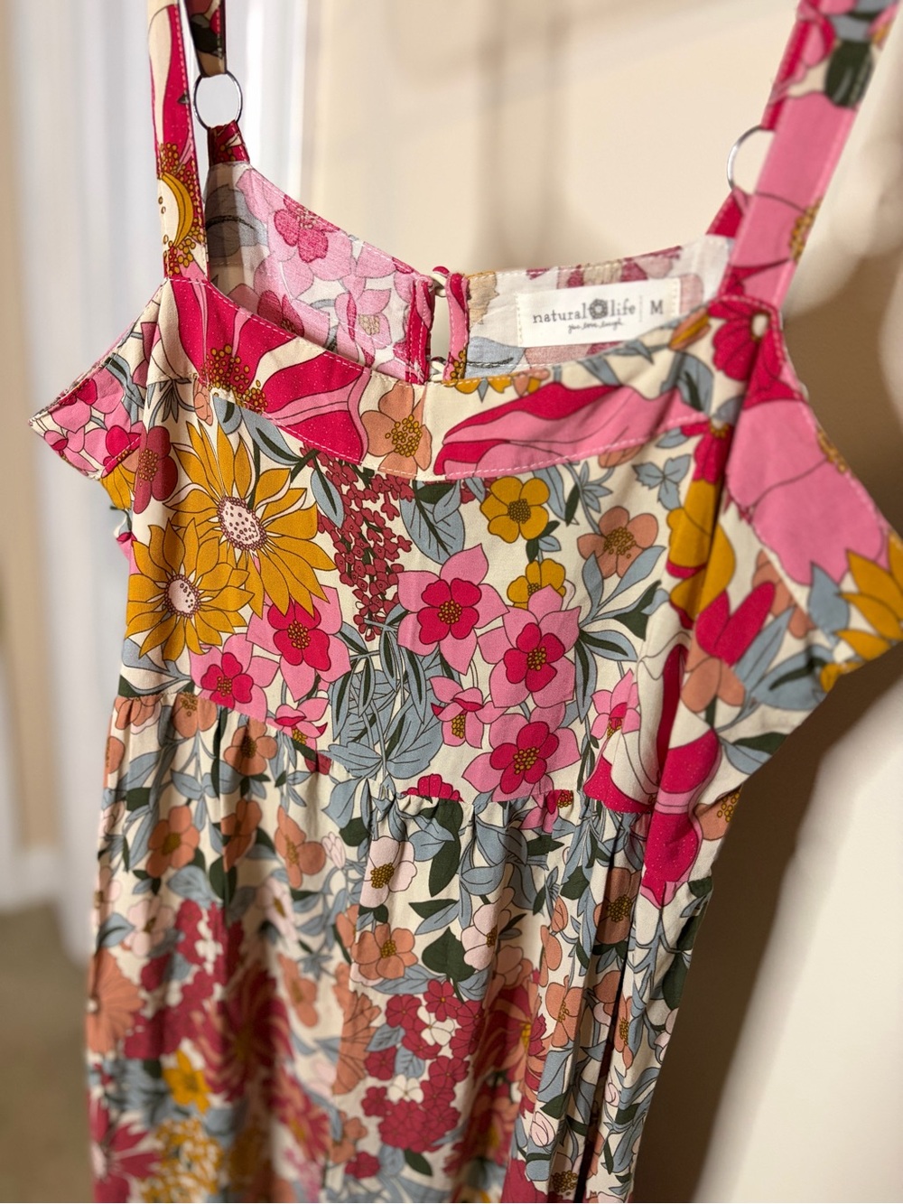 NATURAL LIFE Maxi Dress in Pink, Mustard & Green #1272 - Picture 4 of 10